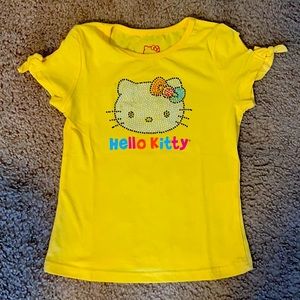 GIRLS HELLO KITTY YELLOW RHINESTONE TSHIRT